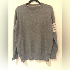 Soft Casual Grey Sweater Thom Browne Style